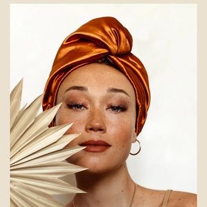 Beautiful Satin hair wrap turban by Muaves